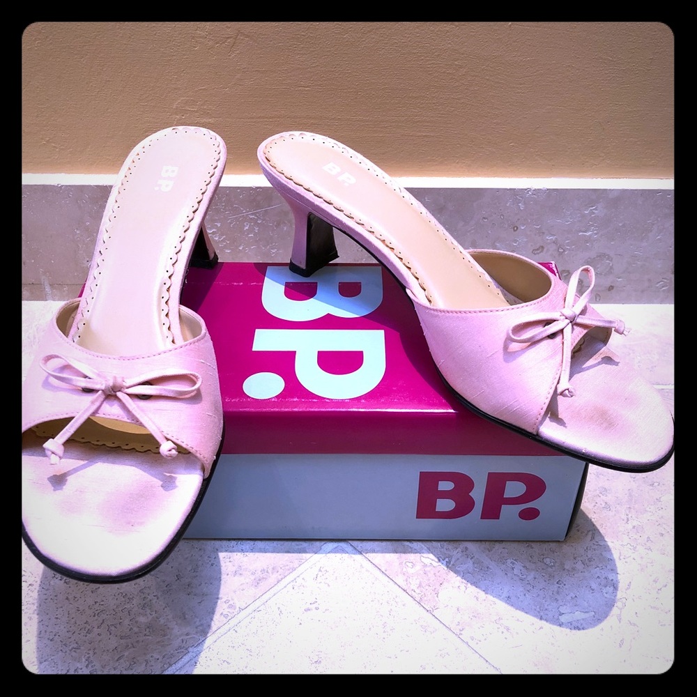 Pink heeled sandals